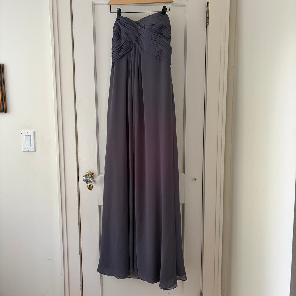 Bill Levkoff 82955 Strapless Gray Formal Dress Size 16 - Picture 2 of 9